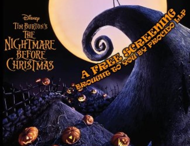 Image still of Jack Skellington from Nightmare Before Christmas, standing on a hill looking out to the sky as the full moon is behind him.