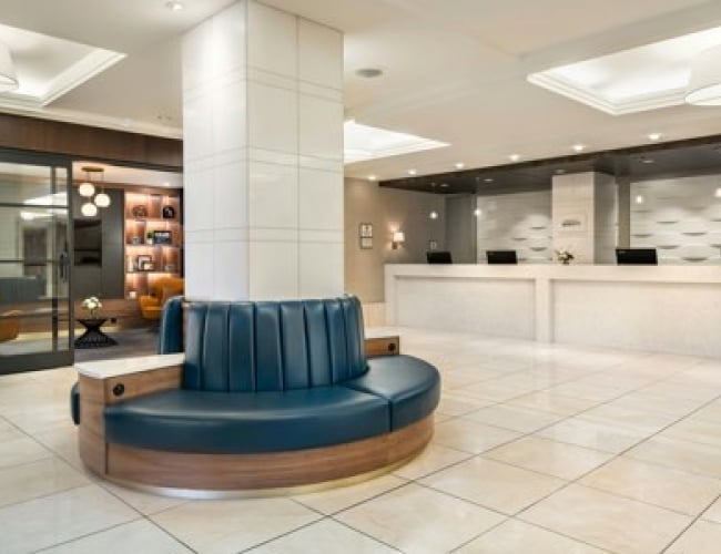 Check in at Sheraton Cavalier Saskatoon Hotel, warm up and hit the hot tub!