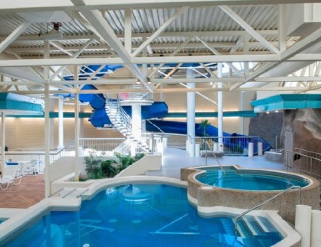 Check in at Sheraton Cavalier Saskatoon Hotel, warm up and hit the hot tub!