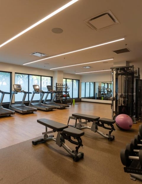 View of exercise equipment at the Delta Downtown
