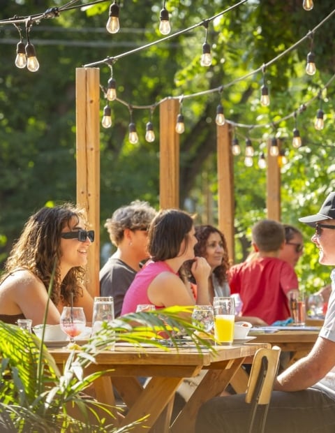 Couple on a Patio in the Sunshine