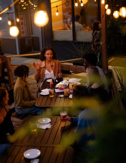 Shelter Outdoor Shot with Food & Drinks