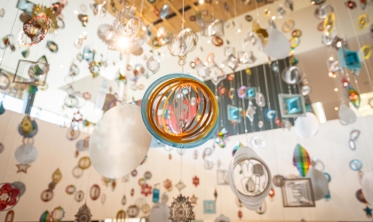 hanging sculptures at Remai Modern