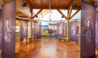 art exhibit of Indigenous people at Wanuskewin