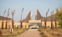 view of Wanuskewin museum building