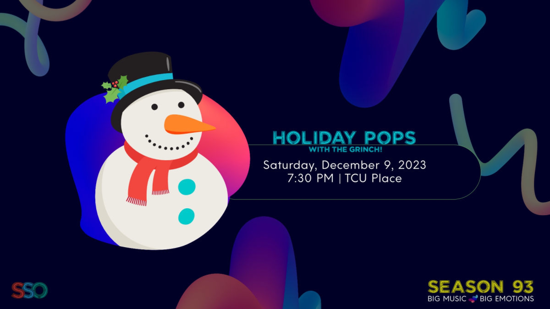 Post for the event featuring an illustrated snowman