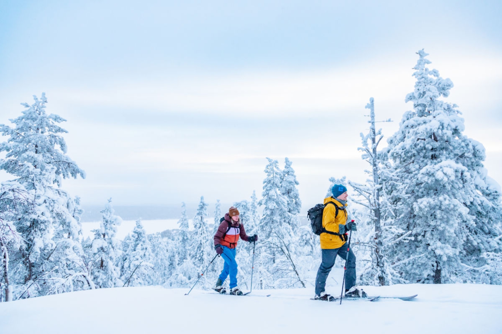 People snowshoeing 