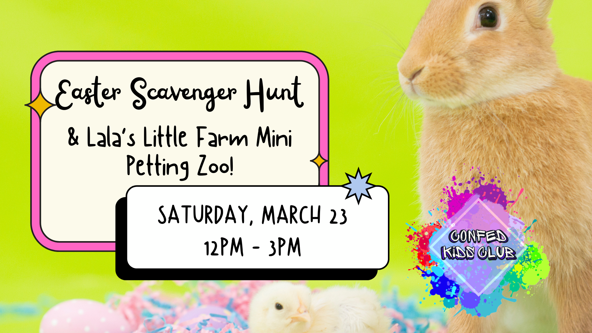 Confed Kids' Club Easter Petting Zoo & Scavenger Hunt