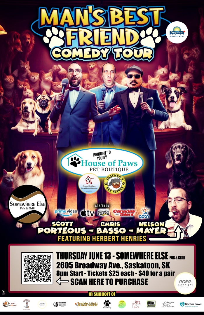 Comedy show raising money towards Saskatoon SPCA