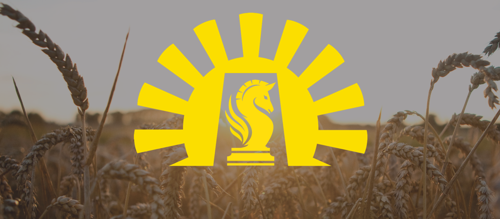 Logo of the Saskatchewan Horizon Chess Club against a wheat field.