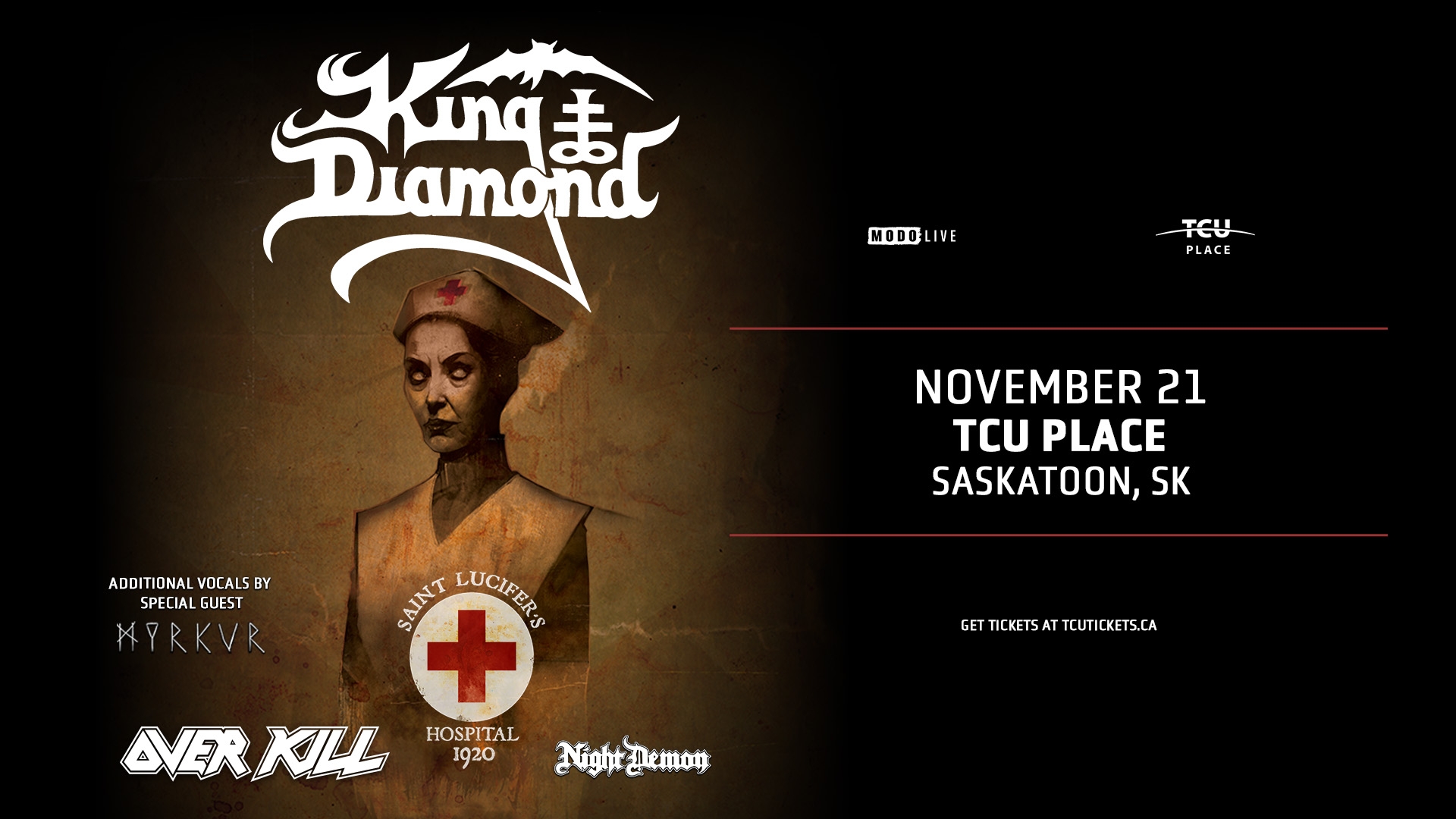 King Diamond, Additional Vocals By Special Guest Myrkur, November 21, TCU Place, Saskatoon, SK