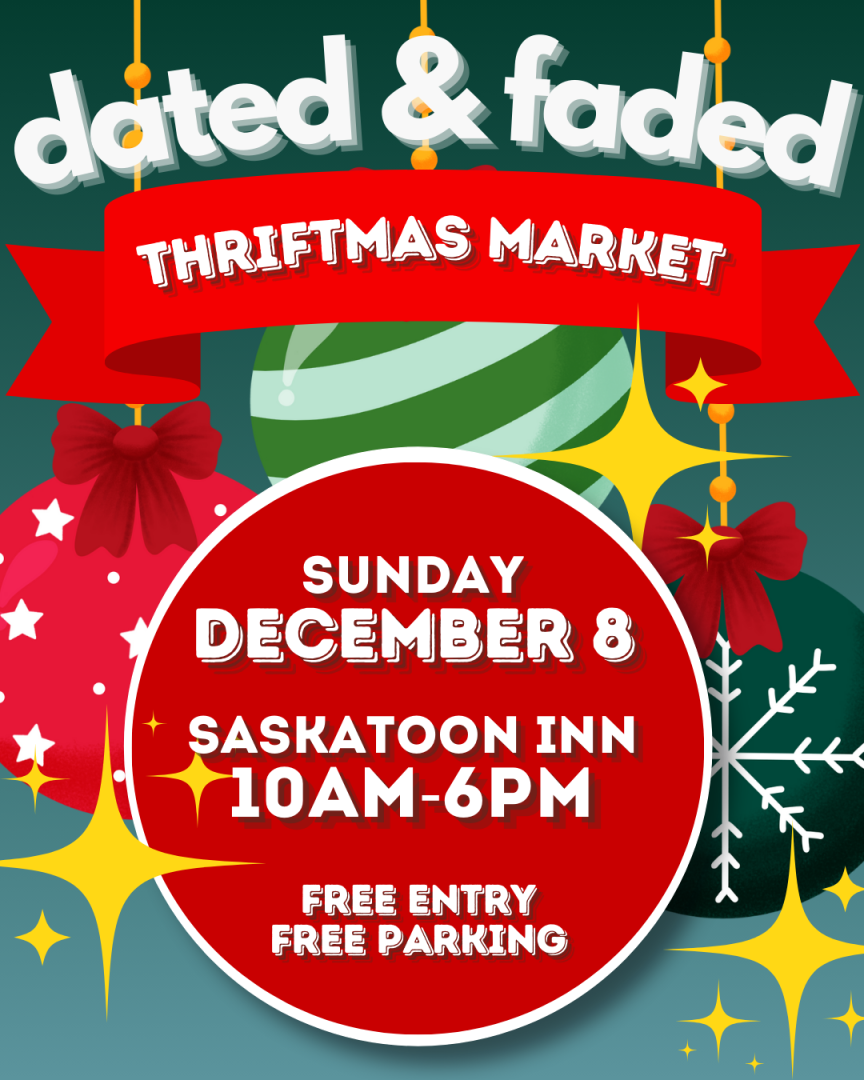 Christmas red green dated & faded market 