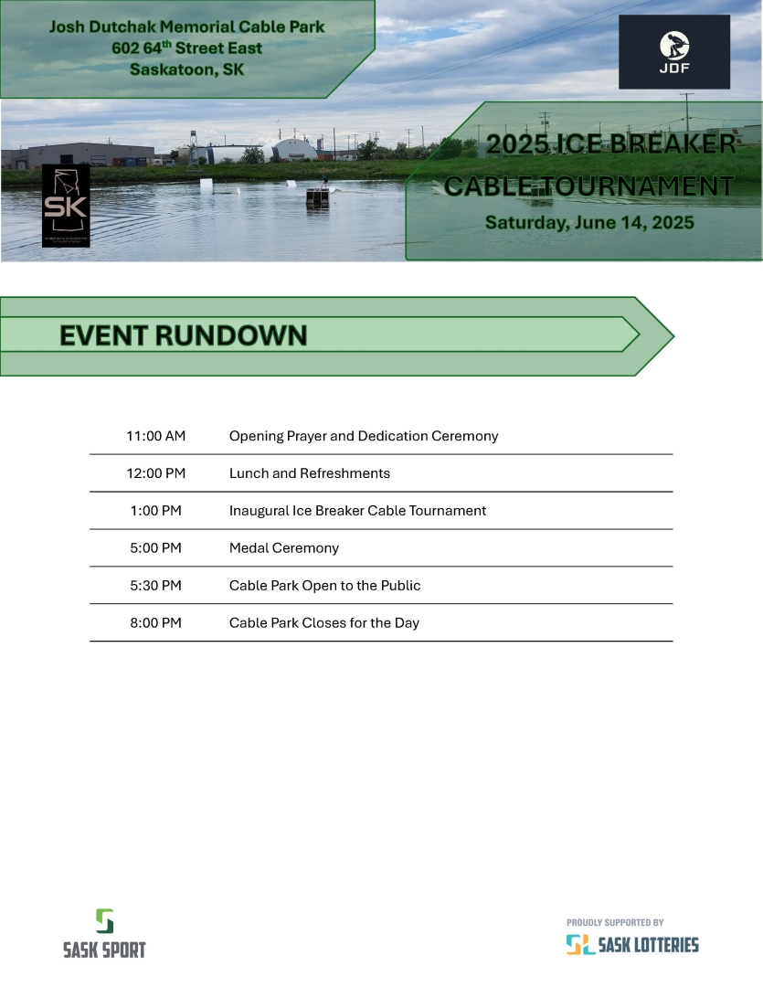 Saskatoon Cable Park Dedication Event and Contest