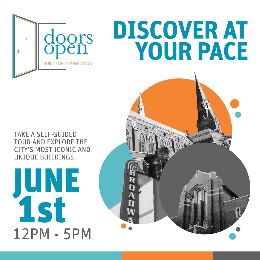 Doors Open Saskatoon - Discover at your pace! Come take a self-guided tour and explore the city's most iconic and unique buildings at this free community event on Sunday, June 1 from 12:00pm - 5:00pm.