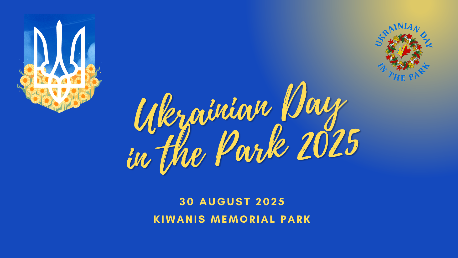 Ukrainian Day in the Park 2025 festival promo graphics
