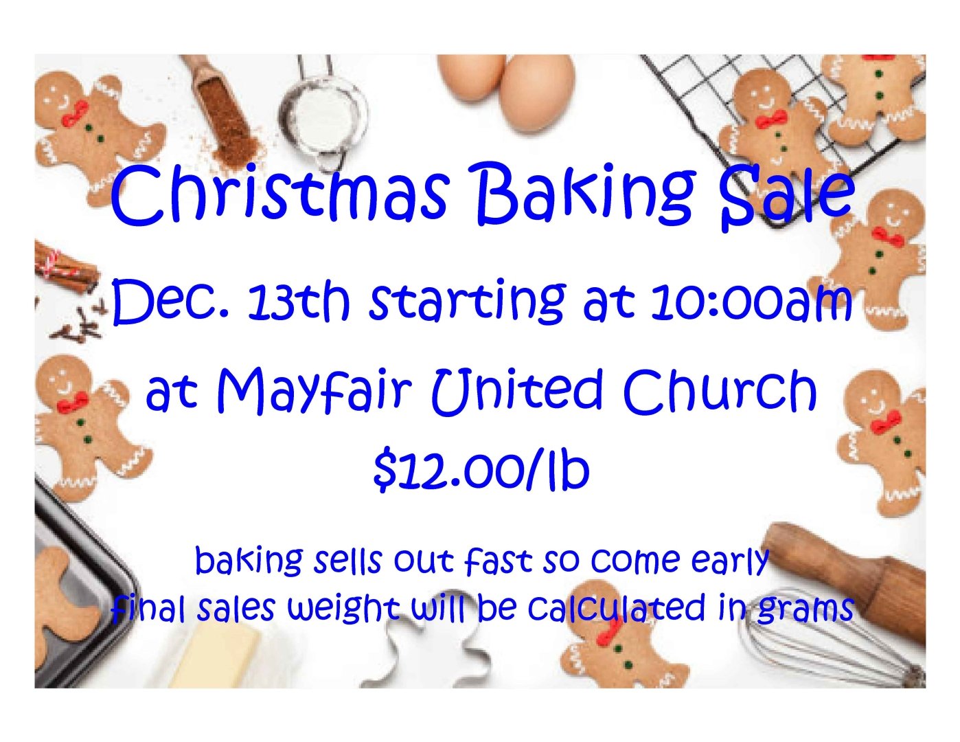 Annual Christmas Baking Sale