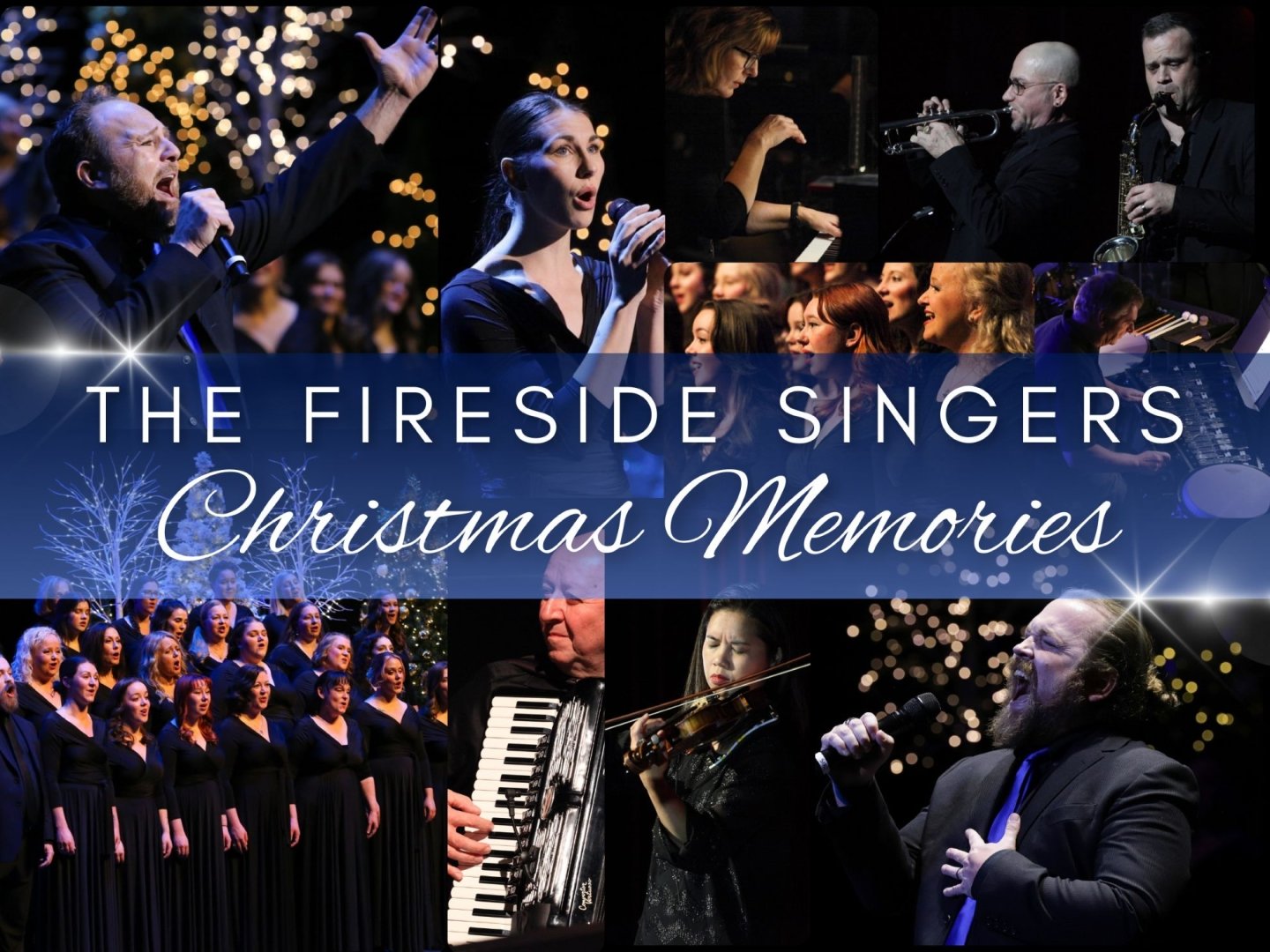 An image of people singing and playing instruments. 