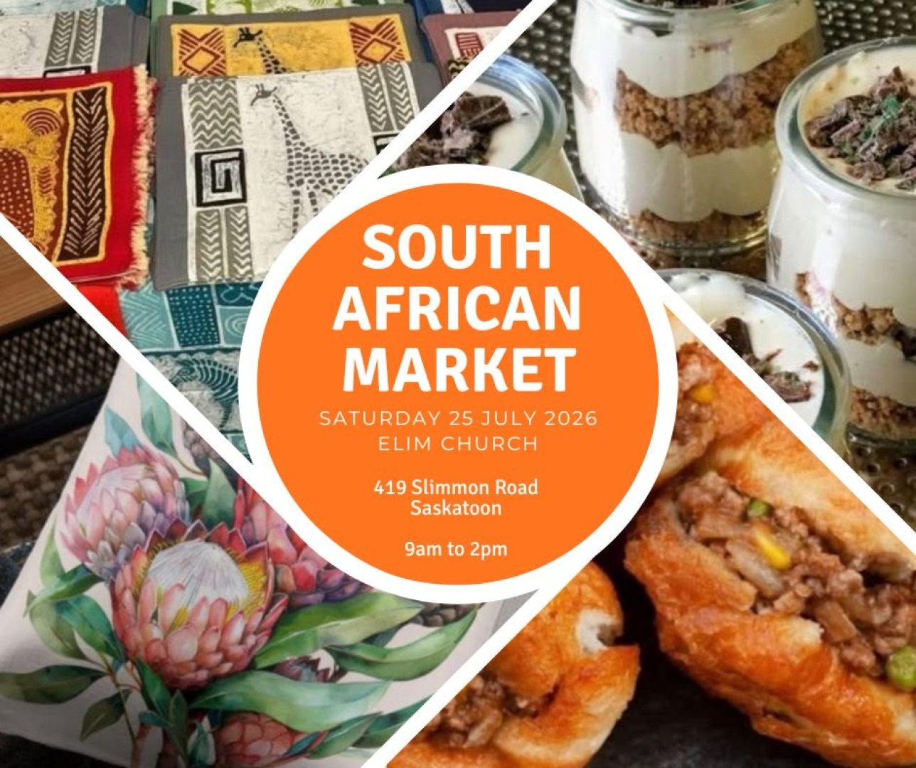 Vibrant display of goods that can be found at the South African market.