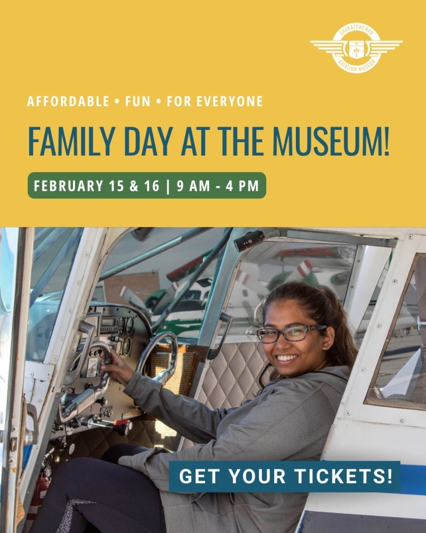 Young woman sitting at the flight controls of a Cessna 337 twin engine aircraft