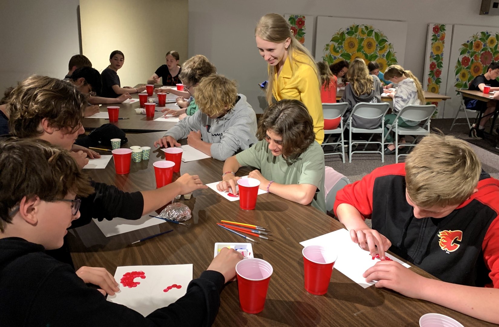 Image of petrykivka painting workshop participants