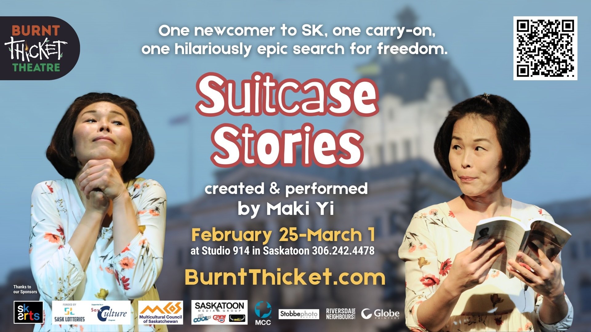 Suitcase Stories poster with images of Maki Yi performing