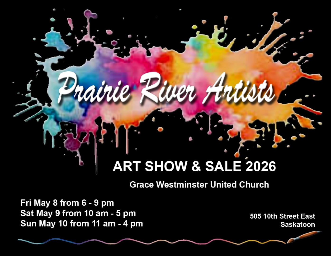 Poster with times, dates and location 