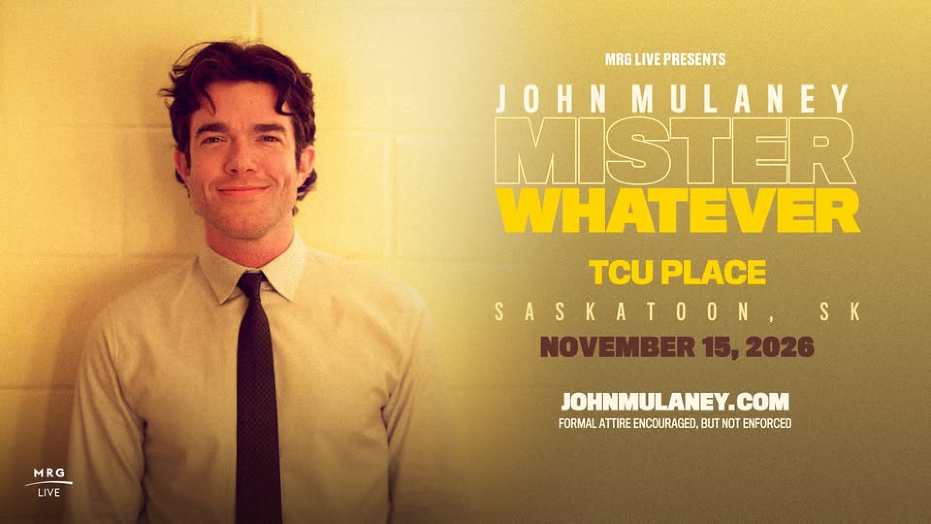 An image of John Mulaney promoting his Mister Whatever Comedy Show.