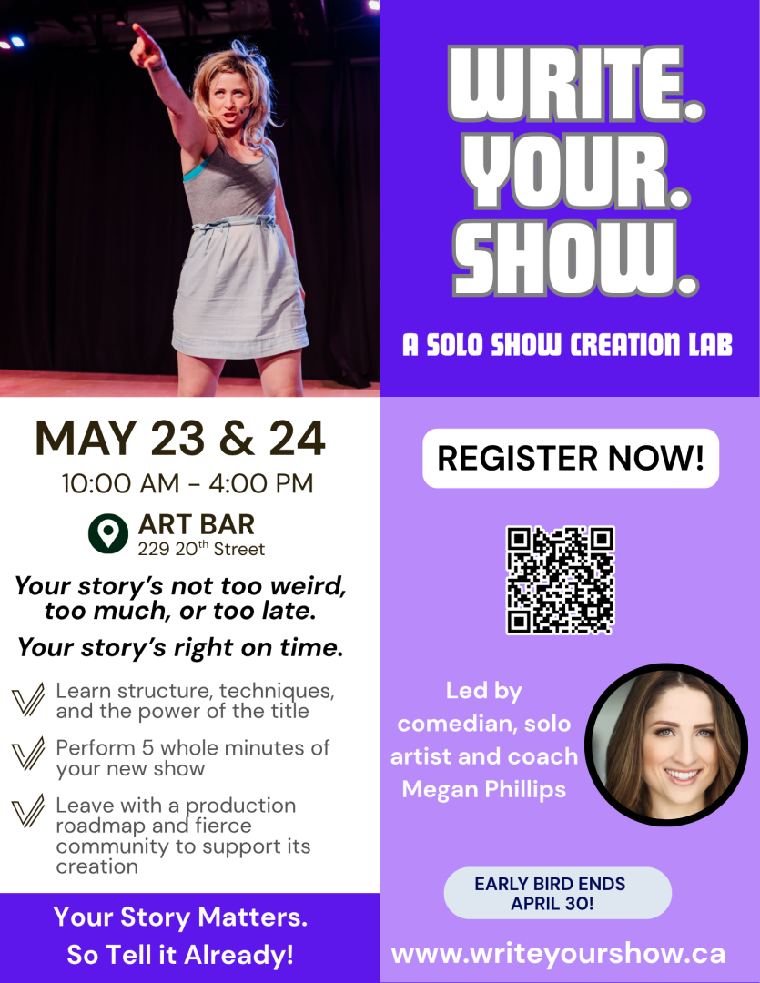 Poster with registration information and short blurb and photo of instructor Megan Phillips