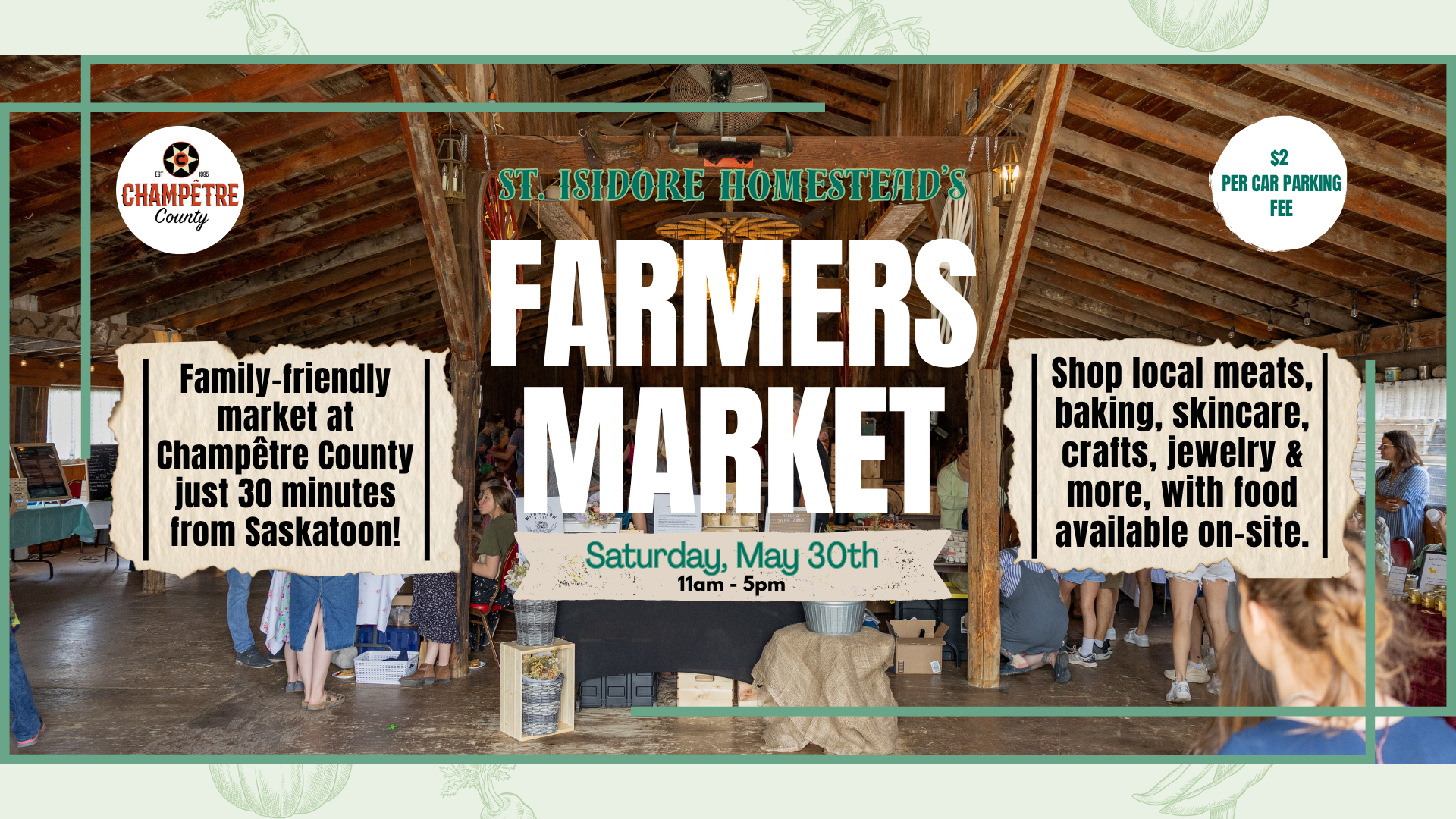 St. Isidore Homestead’s Farmers Market May 30 at Champetre County