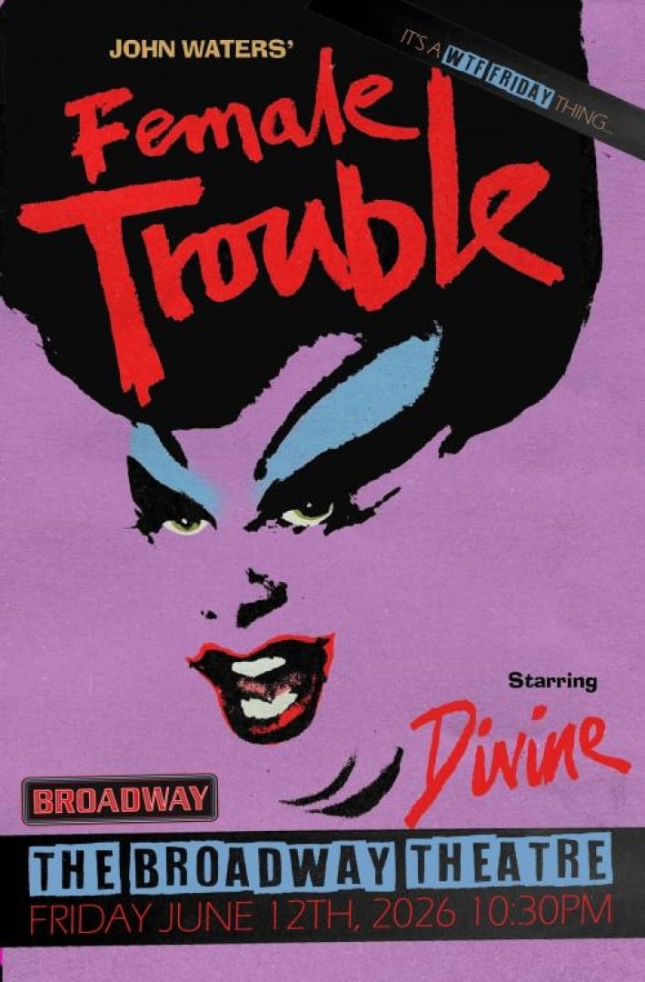 Image of Drag Queen Divine in an artistic rendering, with her facial features emphasized in a grainy-paint way.
