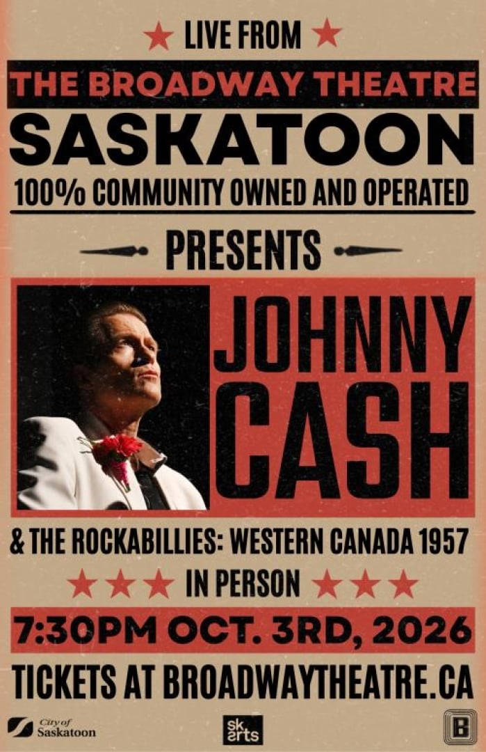 Image of impersonator as Johnny Cash, looking off to the distance.