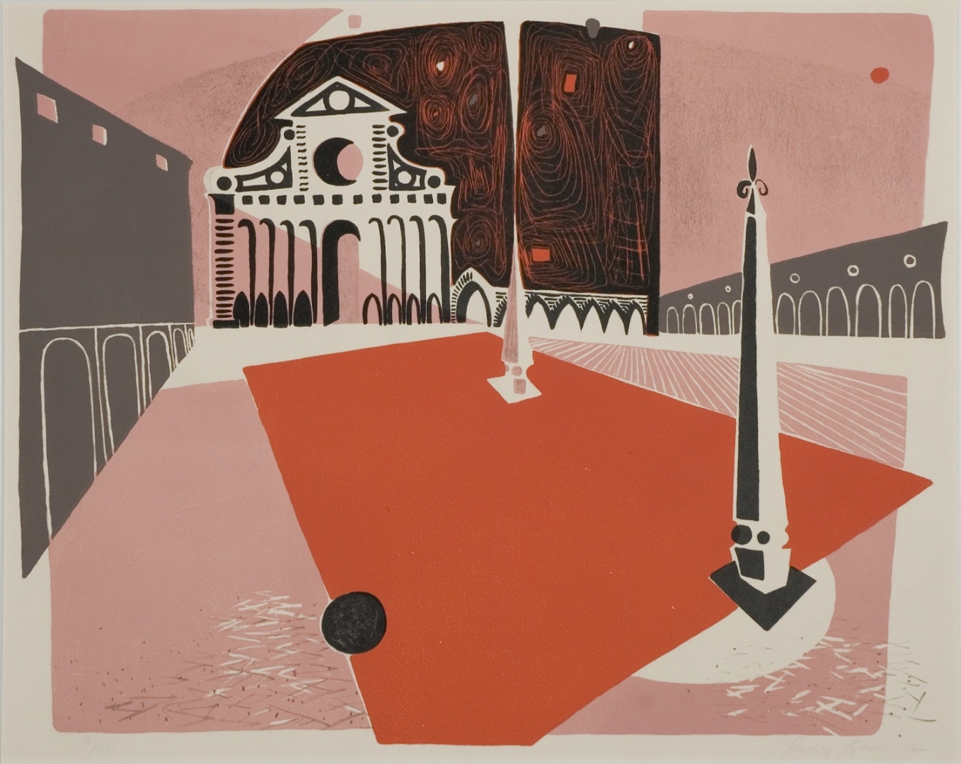Roloff Beny, Santa Maria Novella , serigraph on paper, 50 x 60.4 cm. The Mendel Art Gallery Collection at Remai Modern. Purchased 1971.