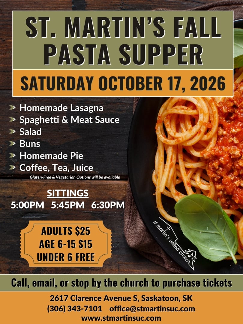 St Martins Fall Pasta Supper October 17, 2026