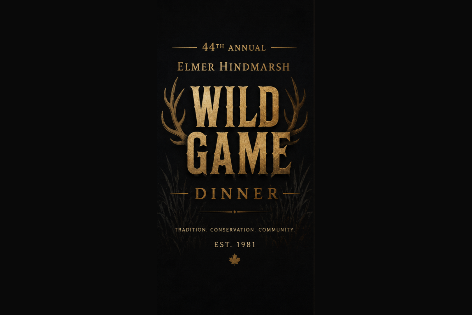 Wild game dinner poster and graphic