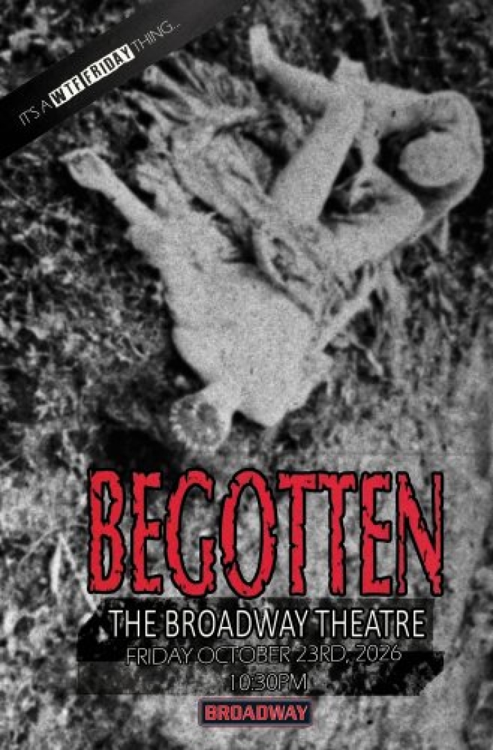 Black and white image of supposedly two people, but their faces are hidden as one is lying on the ground and the other is leaning over the other.