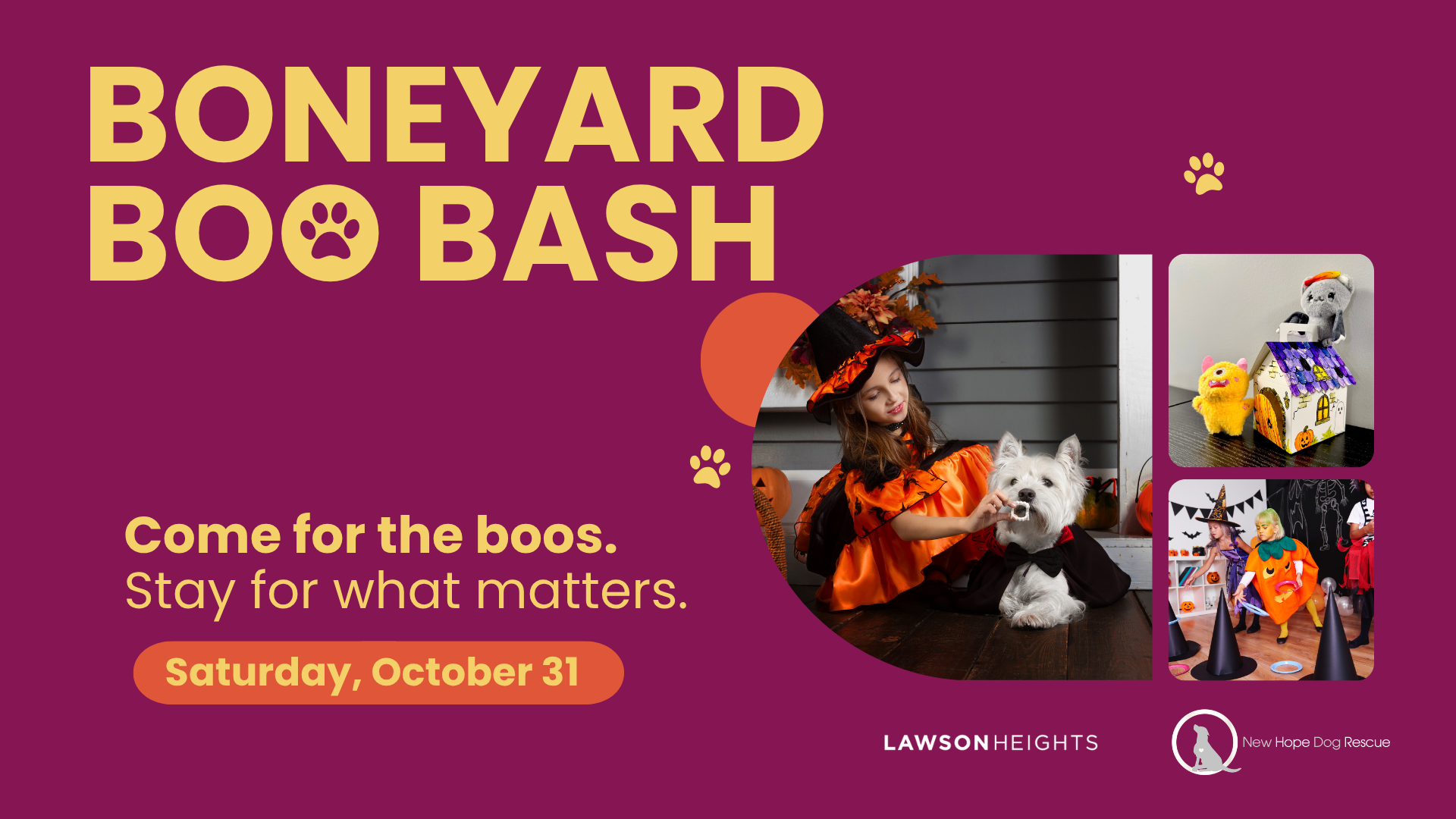 Free Halloween Activities for kids and New Hope Dog Rescue adoption day.
