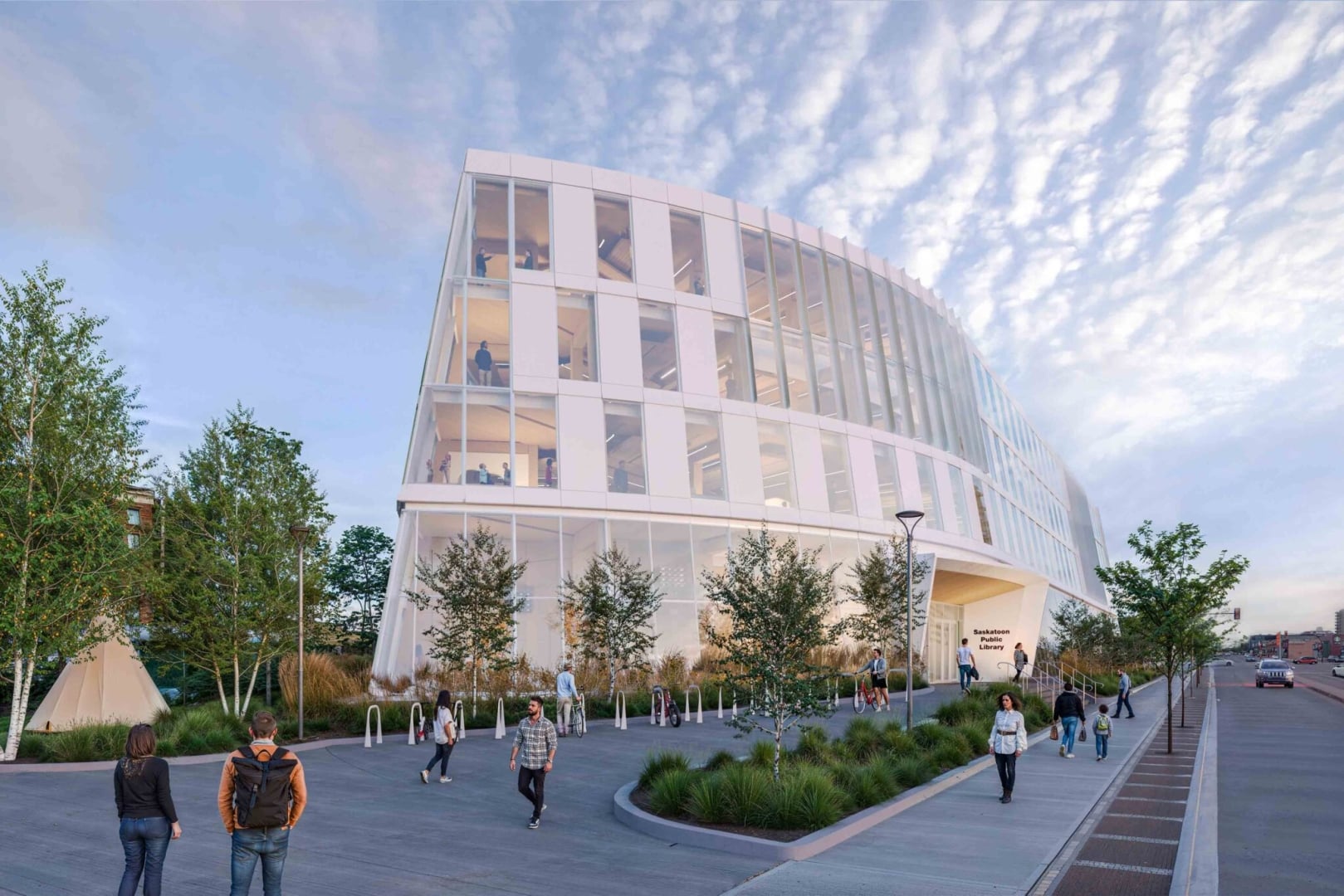 A rendering of the new central library.