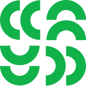 icon of half green circles in a swirled layout