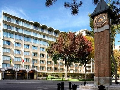 Check in at Sheraton Cavalier Saskatoon Hotel, warm up and hit the hot tub!
