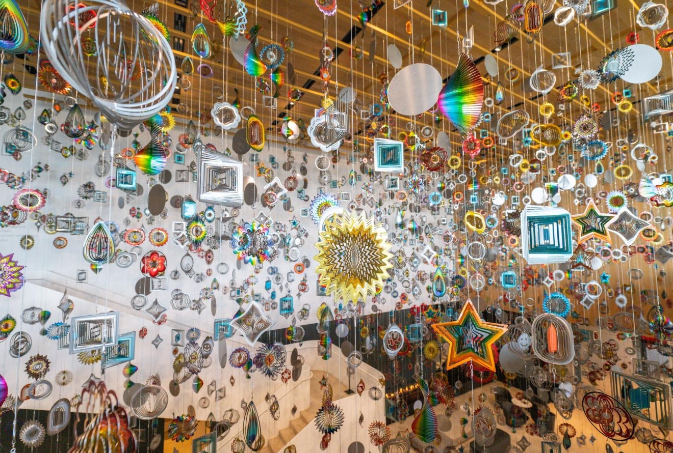 close up of hanging sculptures at Remai Modern